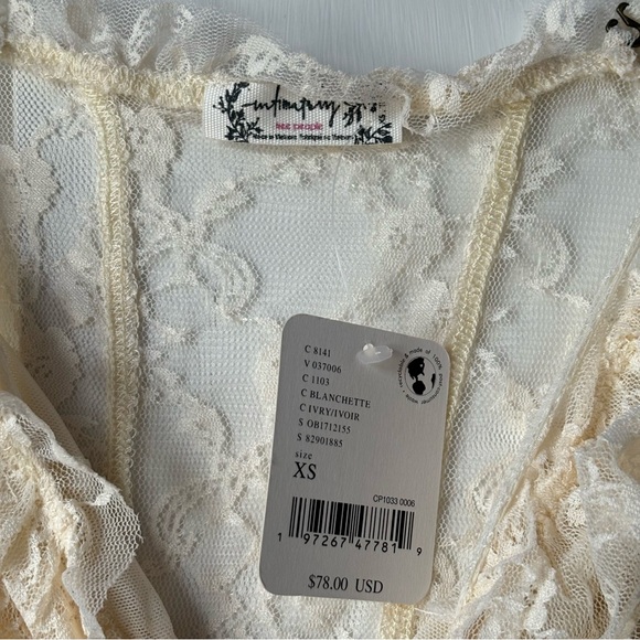 Free People If You Dare Lace Bodysuit in Ivory - Picture 7 of 9